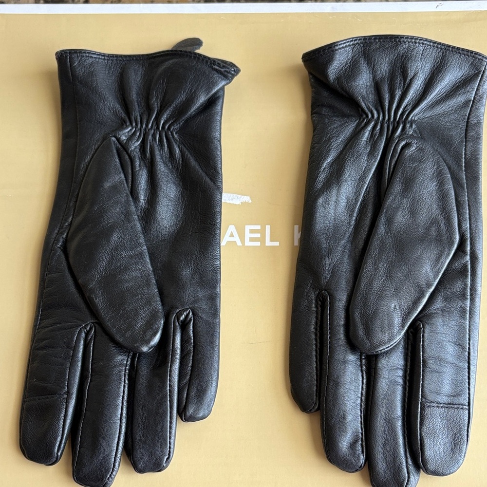 Michael Kors Black Gloves with Gold Accents - Picture 2 of 3
